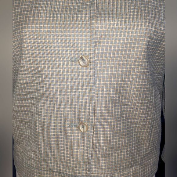 Vintage Dunedin Pure New Wool 14 Green and Beige Plaid Jacket - Picture 3 of 12